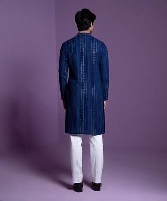 Midnight blue kurta set 3