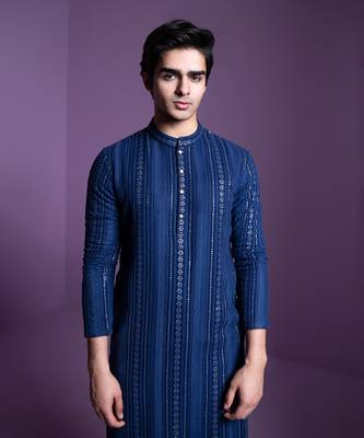 Midnight blue kurta set 4