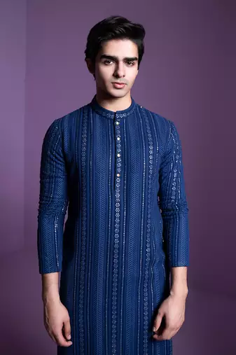Midnight blue kurta set