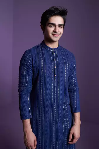Midnight blue kurta set