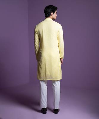 Lemon yellow Kurta set 3