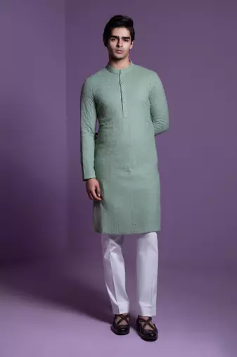 Sage Green Brush Kurta set