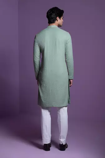 Sage Green Brush Kurta set