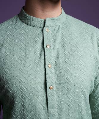 Sage Green Brush Kurta set 6