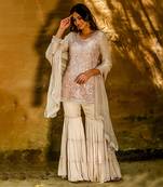 Faiza Beige Gharara Set