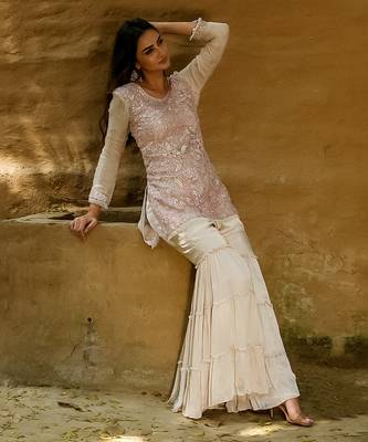 Faiza Beige Gharara Set 3
