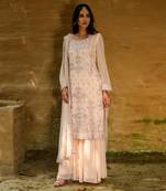 Irana Peach Embroidered Sharara Set