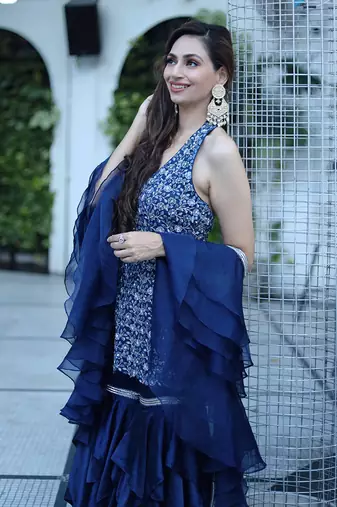 Tahira Blue layered sharara Set