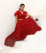 Bela Scarlet Red Lehenga Set