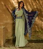 Alina Green Drape Sharara Set