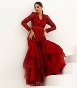 Carmine Scarlet Red Garara Set