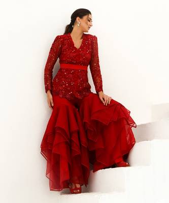 Carmine Scarlet Red Garara Set 3