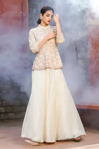 Amina Ivory Sharara Set