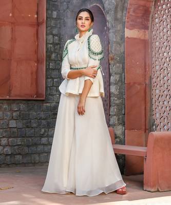 Meher Ivory Embellished Sharara Set 1