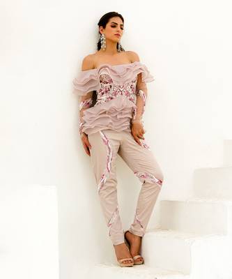 Lavender La Rosa Ruffled Cord Set 1