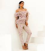 Lavender La Rosa Ruffled Cord Set