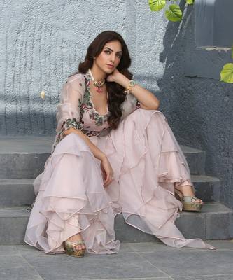 Peach Serena Layered Garara Set 2