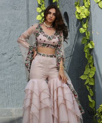 Peach Serena Layered Garara Set 1