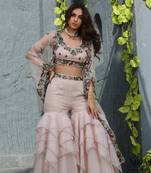 Peach Serena Layered Garara Set