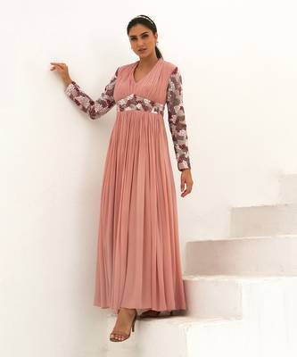 Rosanne Rose pink Embroidered Gown 1