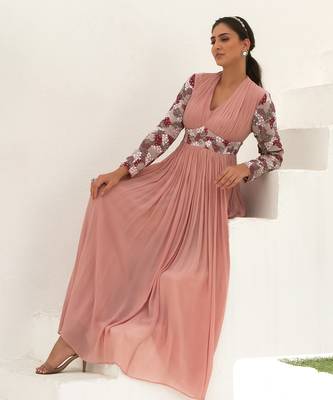 Rosanne Rose pink Embroidered Gown 2