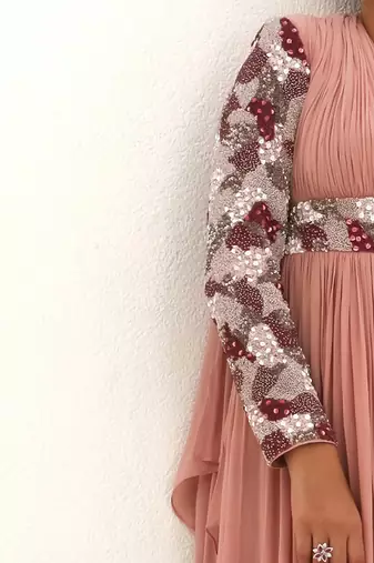 Rosanne Rose pink Embroidered Gown