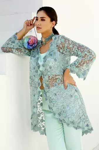 Seagreen Celeste Embroidered Pant Set