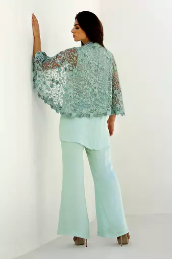 Seagreen Celeste Embroidered Pant Set