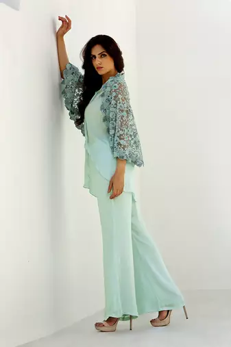 Seagreen Celeste Embroidered Pant Set