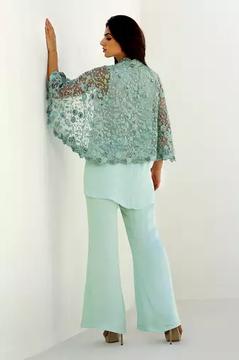 Seagreen Celeste Embroidered Pant Set