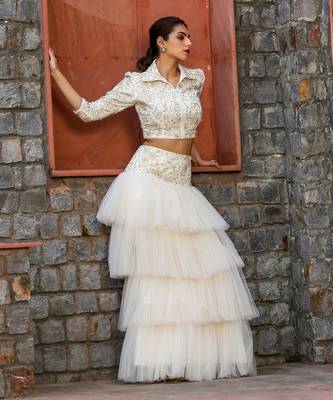 White Dina Biker Jacket Set 1
