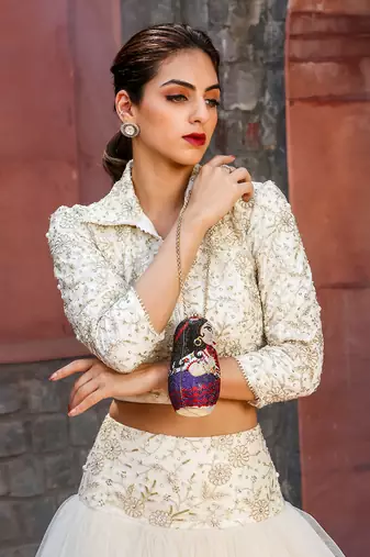White Dina Biker Jacket Set