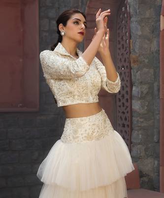 White Dina Biker Jacket Set 4