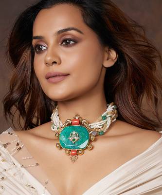 Bold Green & Multi Colour Necklace 1