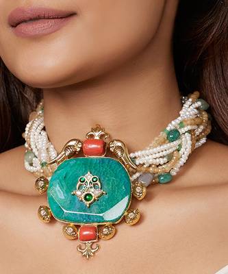 Bold Green & Multi Colour Necklace 2