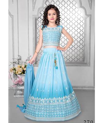 Wedding Designer Sky Fox Georgette Lehenga choli 1