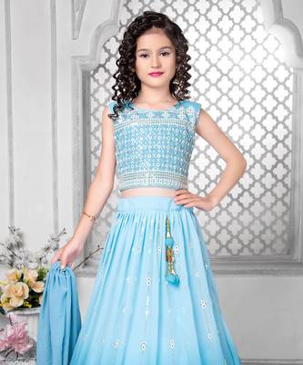 Wedding Designer Sky Fox Georgette Lehenga choli 2