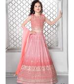 Wedding Designer Peach Fox Georgette Lehenga choli