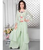 Wedding Designer Aqua Fox Georgette Plazzo suit