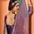 Navy blue woven silk saree with blouse
