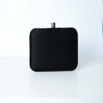 BLACK WITH BLACK COLOR KATDANA BEADED HAND EMBROIDED CLUTCH CUM SLING BAG 2