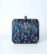 TURQUOISE BLUE  WITH MULTI COLOR  BEADED/SEQUINS WORK HAND EMBROIDED CLUTCH CUM SLING BAG