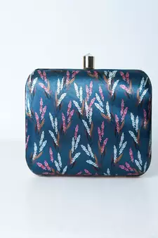 TURQUOISE BLUE  WITH MULTI COLOR  BEADED/SEQUINS WORK HAND EMBROIDED CLUTCH CUM SLING BAG