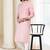 Pink printed cotton kurta-pajama