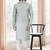 Green printed cotton kurta-pajama