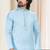 Blue printed cotton kurta-pajama