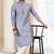 Grey printed cotton kurta-pajama