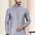 Grey printed cotton kurta-pajama
