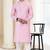 Pink printed cotton kurta-pajama