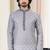 Grey printed cotton kurta-pajama